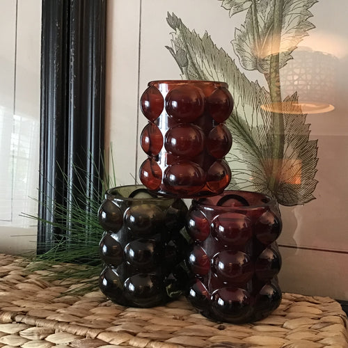 Hobnail Glass Holiday Candles | Three Styles