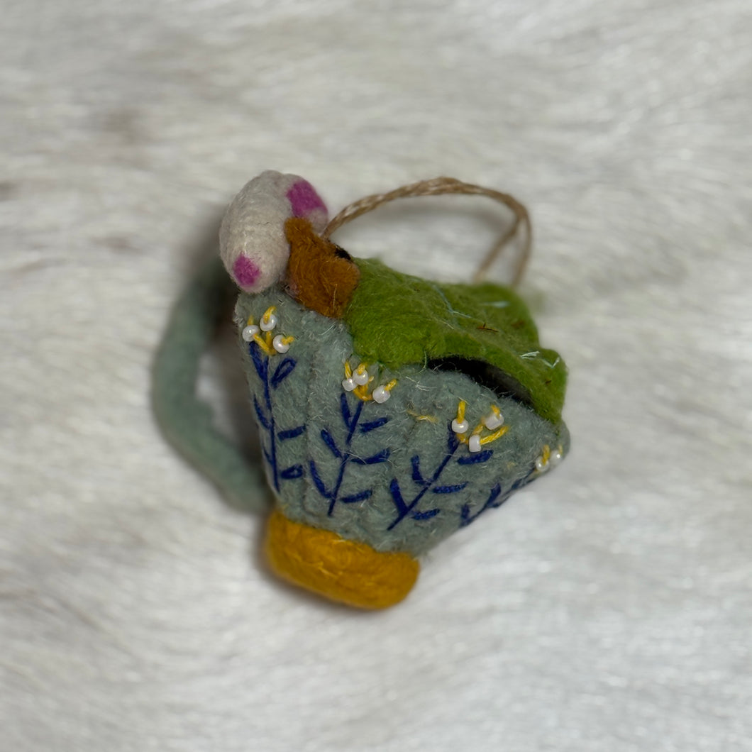 Felt Tea Cup Mouse Ornament | Two Styles