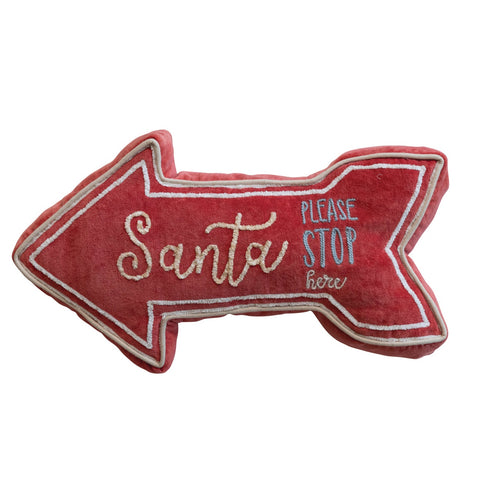“Santa Please Stop Here” Lumbar Pillow