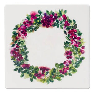 Cranberry Wreath Coasters | 2 Styles available at Bench Home