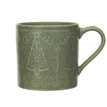Load image into Gallery viewer, Stoneware Olive Green Holiday/Seasonal Mug | 2 Styles