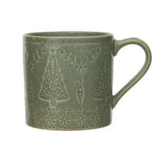Stoneware Olive Green Holiday/Seasonal Mug | 2 Styles available at Bench Home