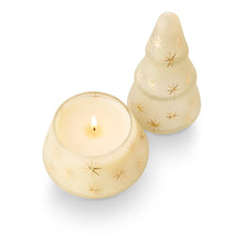 Load image into Gallery viewer, Winter White Frosted Star Glass Tree Candle