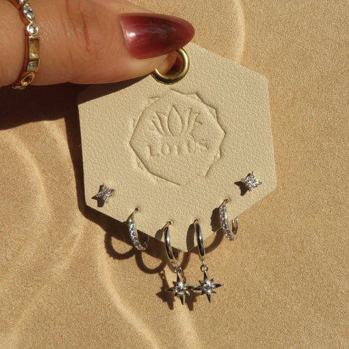 Amelia Silver Earrings Trio