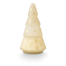 Load image into Gallery viewer, Winter White Frosted Star Glass Tree Candle