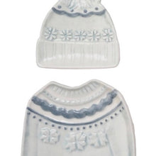 Load image into Gallery viewer, Stoneware Holiday Sweater &amp; Pom - Pom Beanie Dish Set | Three Styles
