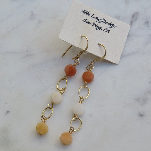 Indian Agate Circle Earrings