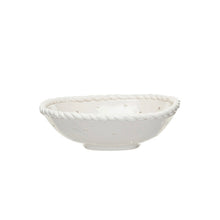 Load image into Gallery viewer, stoneware berry bowl with hand twisted edge detailing