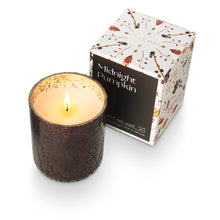 Load image into Gallery viewer, Midnight Pumpkin Crackle Glass Boxed Candle