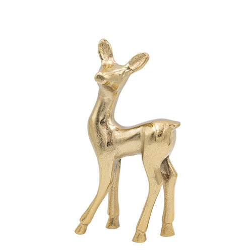Cast Aluminum Deer, Gold Finish