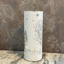 Load image into Gallery viewer, White Engraved Winter Scene LED Rotating Cylinders