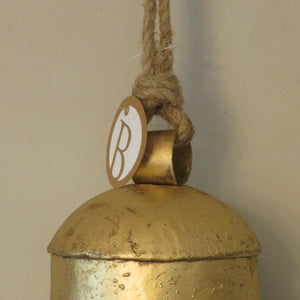 Large Gold Bell With Jute available at Bench Home