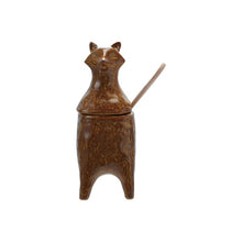Load image into Gallery viewer, Stoneware Fox Shaped Jar with Lid &amp; Spoon