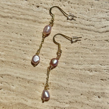 Load image into Gallery viewer, Pink Freshwater Pearl Drop Earrings