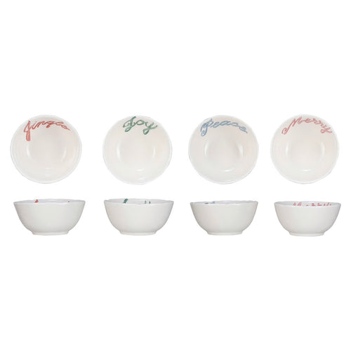 Stoneware Bowl with Holiday Word