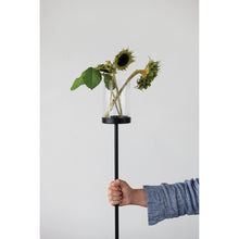 Load image into Gallery viewer, Metal &amp; Glass Candle Holder / Vase Yard Stake