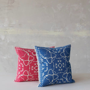 Square Cotton Pillow w/ Emberoidered Design & Chambray Back available at Bench Home