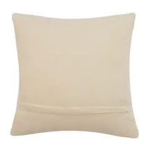 Load image into Gallery viewer, Back view of a square throw pillow with a solid cream-colored poly velvet cover, shown on a white background.
