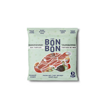 Load image into Gallery viewer, C'est Bon Bon sea turtle gummy candy pouch with mint green packaging and turtle-shaped window, displayed on a white background. 