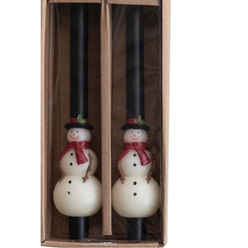Snowman Taper Candle | Set of 2