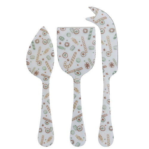 Enameled Stainless Steel Cheese Knives, Set of 3