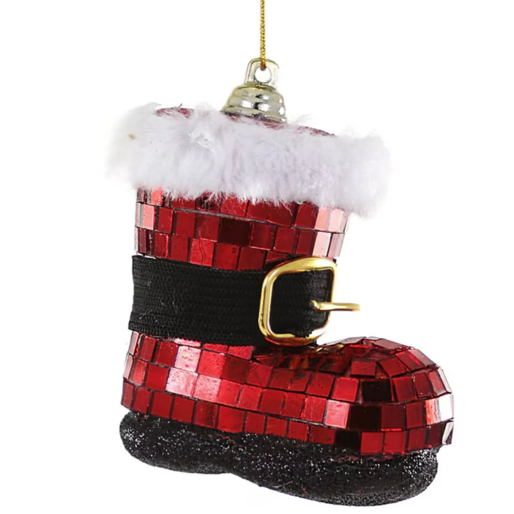 Disco Santa Boot Ornament