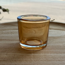 Load image into Gallery viewer, Short Amber Tea Light Holder