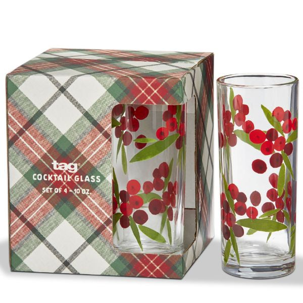 winterberry cocktail glass set 