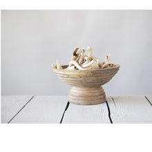 Load image into Gallery viewer, footed wood bowl with mango wood 