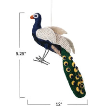 Load image into Gallery viewer, Felted Peacock Ornament