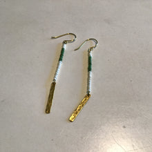 Load image into Gallery viewer, Green Beaded Earrings