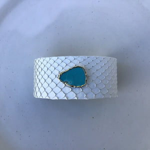 Turquoise Gold Cuff available at Bench Home