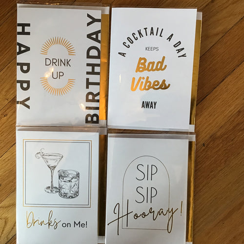 single serve cocktail card containing envelope 4 styles