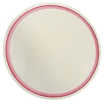 Load image into Gallery viewer, Round placemat with a pink embroidered border on a white background.