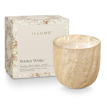 Load image into Gallery viewer, White Winter Crackle Glass Boxed Candle