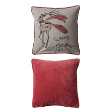Load image into Gallery viewer, Holiday Square Cotton Chambray Printed Pillow | Two Styles