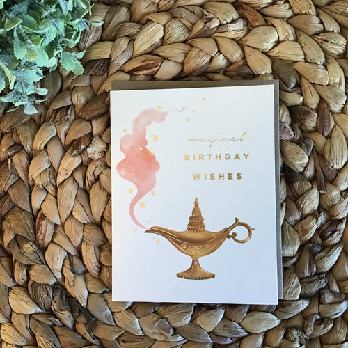 Genie lamp Magical birthday wishes card