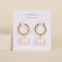 Load image into Gallery viewer, Pearl Drop Gold Earrings