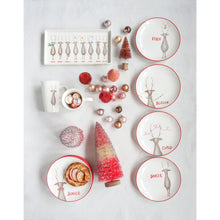 Load image into Gallery viewer, Stoneware Platter with Santa’s Reindeer