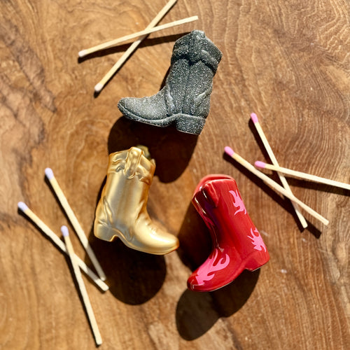 Ceramic Cowboy Boot Matches Holder |3 Styles