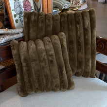 Load image into Gallery viewer, Olive Faux Fur Pillow | Two Styles