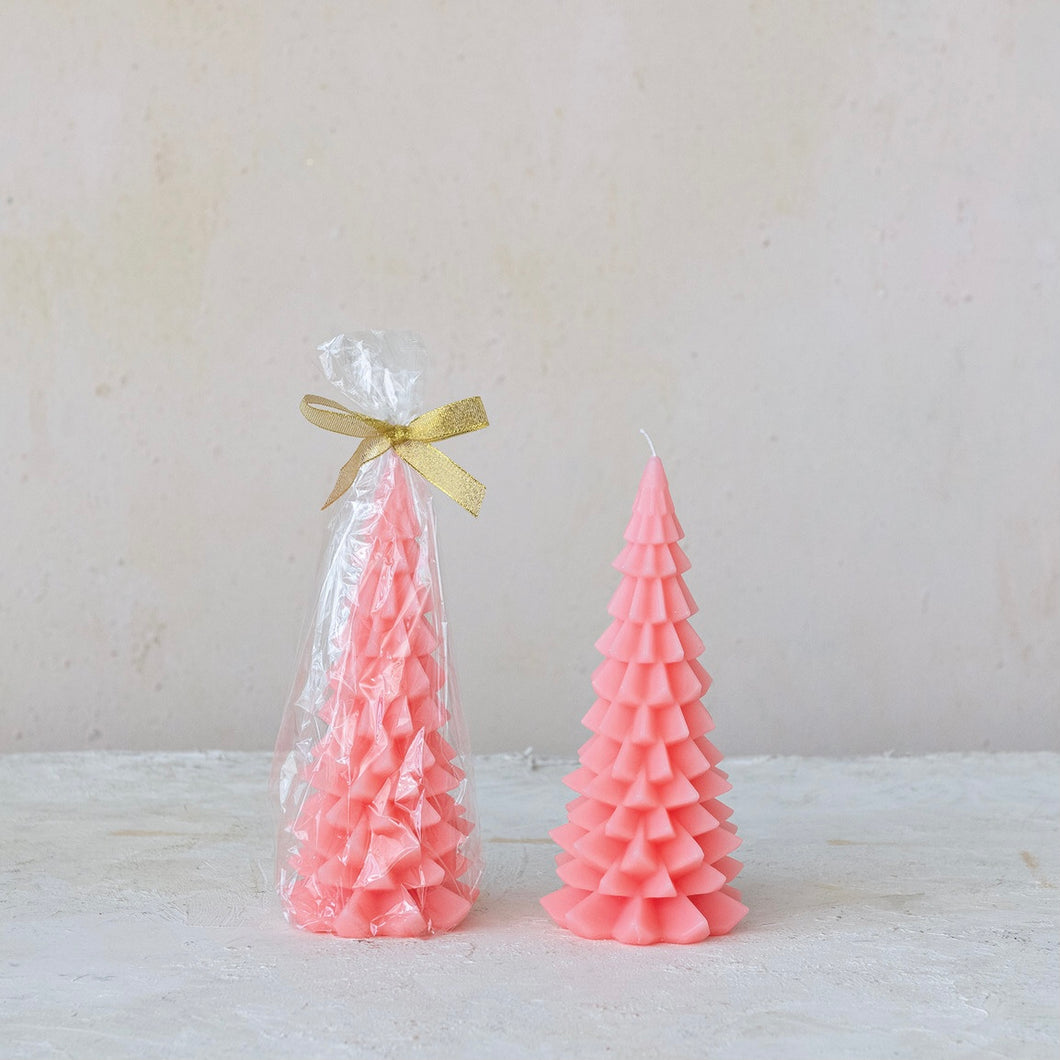 Pink Tree Candle Unscented | Two Styles