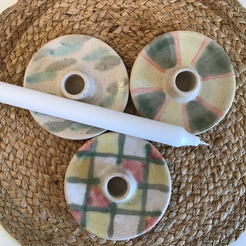 Painted Terracotta Candleholder | 3 Styles