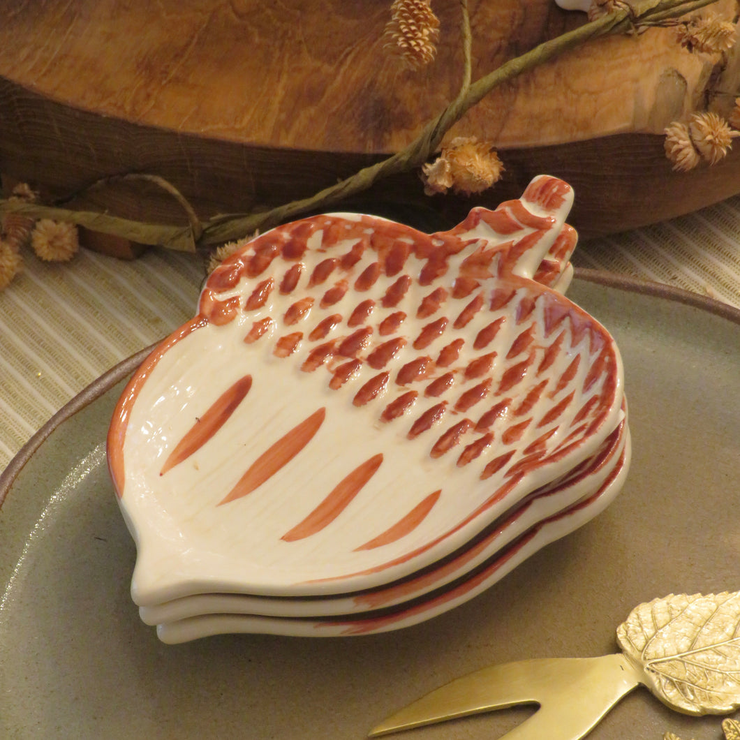 Stoneware Acorn Shaped Dish
