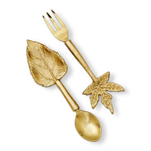 Load image into Gallery viewer, Leaf Appetizer Fork &amp; Spoon Set