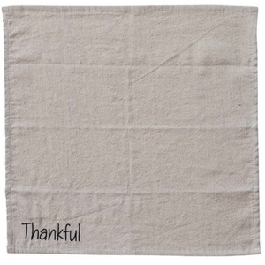 Cotton & Linen Napkin w/ Embroidered Words | Set of 4 available at Bench Home