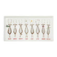 Load image into Gallery viewer, Stoneware Platter with Santa’s Reindeer