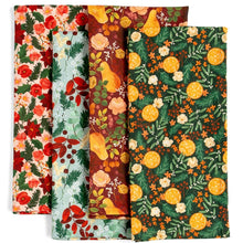 Load image into Gallery viewer, Holiday Yuletide Blooms Kitchen Tea Towel Set