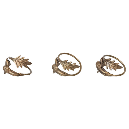 Brass Leaves & Acorn Napkin Ring