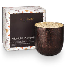 Load image into Gallery viewer, Midnight Pumpkin Crackle Glass Boxed Candle